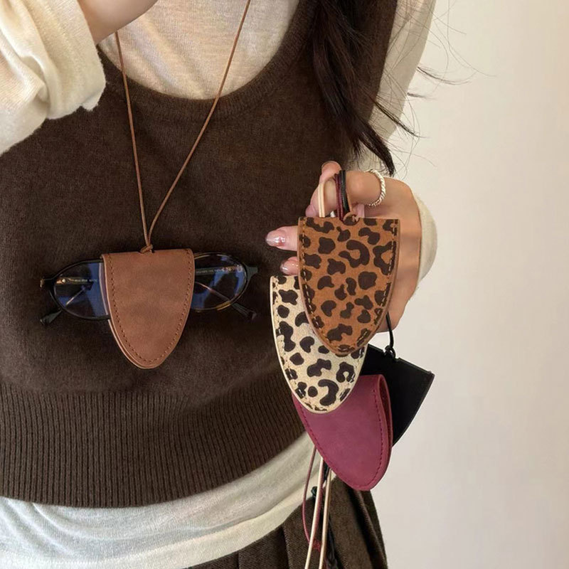 Leopardo impressão veludo pend - Sunglass Retainer Cord avaliação e preço